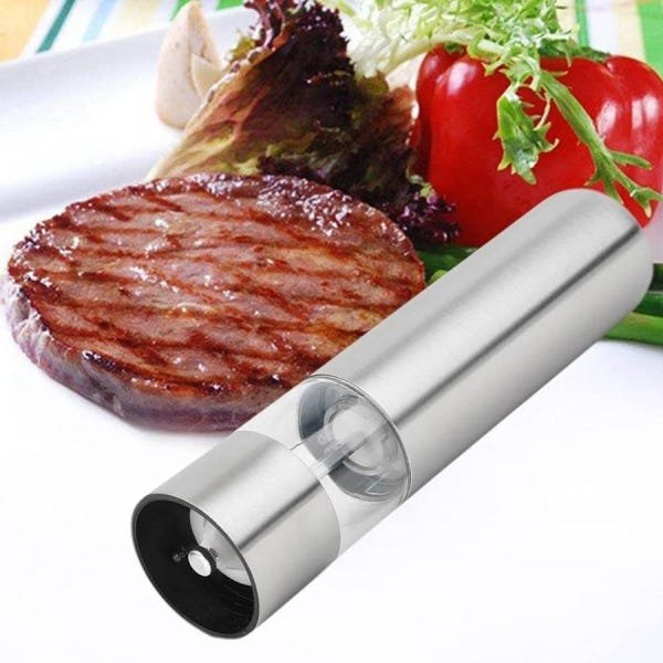 Moedor Pimenta Ou Sal Gourmet Eletrico A Pilha Aço Inox - 5