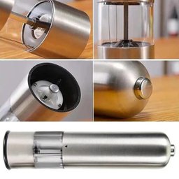 Moedor Pimenta ou Sal Gourmet Eletrico a Pilha Aço Inox - 6
