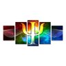 quadros decorativos 5 peças psicologia simbolo colorido - 1