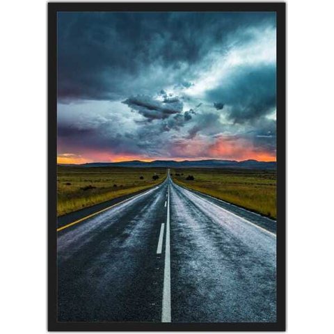 Quadro Decorativo Cidades Famosas Estradas Paisagens Decorações Com Moldura