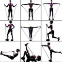 Ver imagem 7 de Kit Extensor Elástico 11 Peças Exercício Fitness Pilates