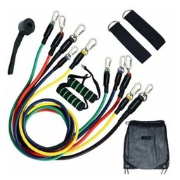 Kit Extensor Elástico 11 Peças Exercício Fitness Pilates - 3