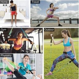 Kit Extensor Elástico 11 Peças Exercício Fitness Pilates - 5