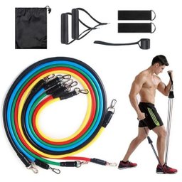 Kit Extensor Elástico 11 Peças Exercício Fitness Pilates - 1