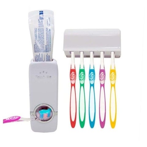 Suporte Para Escova Dispenser De Pasta De Dente Automatico Cor Branca (MC762310)