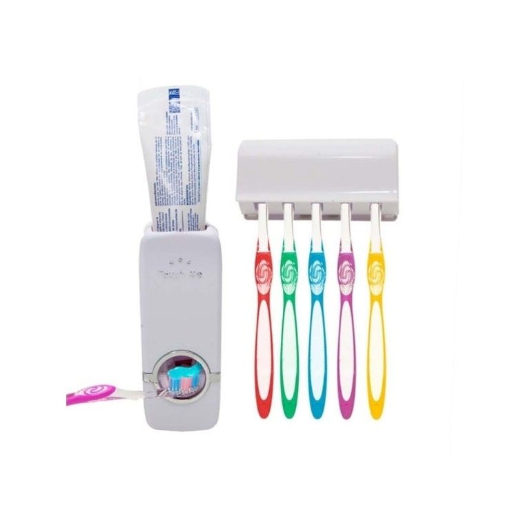 Suporte Para Escova Dispenser De Pasta De Dente Automatico Cor Branca (MC762310)