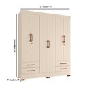 Ver imagem 2 de Guarda-roupas Porto Rico 100% Mdf Tuboarte 6 Portas 4 Gavetas