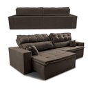 Ver imagem 7 de Sofá Retrátil e Reclinável 1,82m Luxos Cama Inbox Velusoft Café