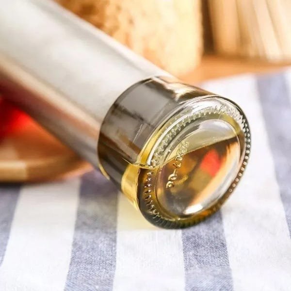 Porta Azeite Vinagre Galheteiro Em Vidro Aço Inox com Dosador - 3