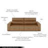 Sofá Retrátil 3 Lugares 244cm 2 Módulos Nero com USB Couro Caramelo G52 - Gran Belo - 3
