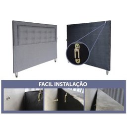 Cabeceira Casal 140 Cama Box Diamond Veneza 10 Bege Corano com Pés Rbl - 3