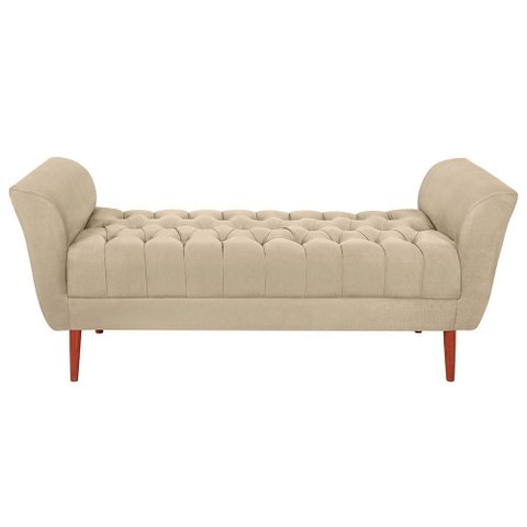Recamier Calçadeira Grécia 140cm Casal MDF Bege Smf Decor