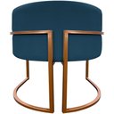 Ver imagem 7 de Poltrona Decorativa Recepção Luna Suede Cores Base de Ferro Bronze - Azul-marinho, Suede