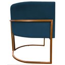 Ver imagem 3 de Poltrona Decorativa Recepção Luna Suede Cores Base de Ferro Bronze - Azul-marinho, Suede