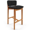 Ver imagem 6 de Kit 03 Banquetas Alta para Cozinha Sala de Jantar Bar Dara L02 Linho Chumbo - Lyam Decor
