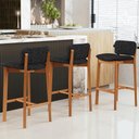 Ver imagem 7 de Kit 03 Banquetas Alta para Cozinha Sala de Jantar Bar Dara L02 Linho Chumbo - Lyam Decor