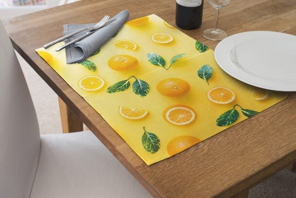 Jogo Americano Impermeável 6 Pcs Para Buffet laranja - 1