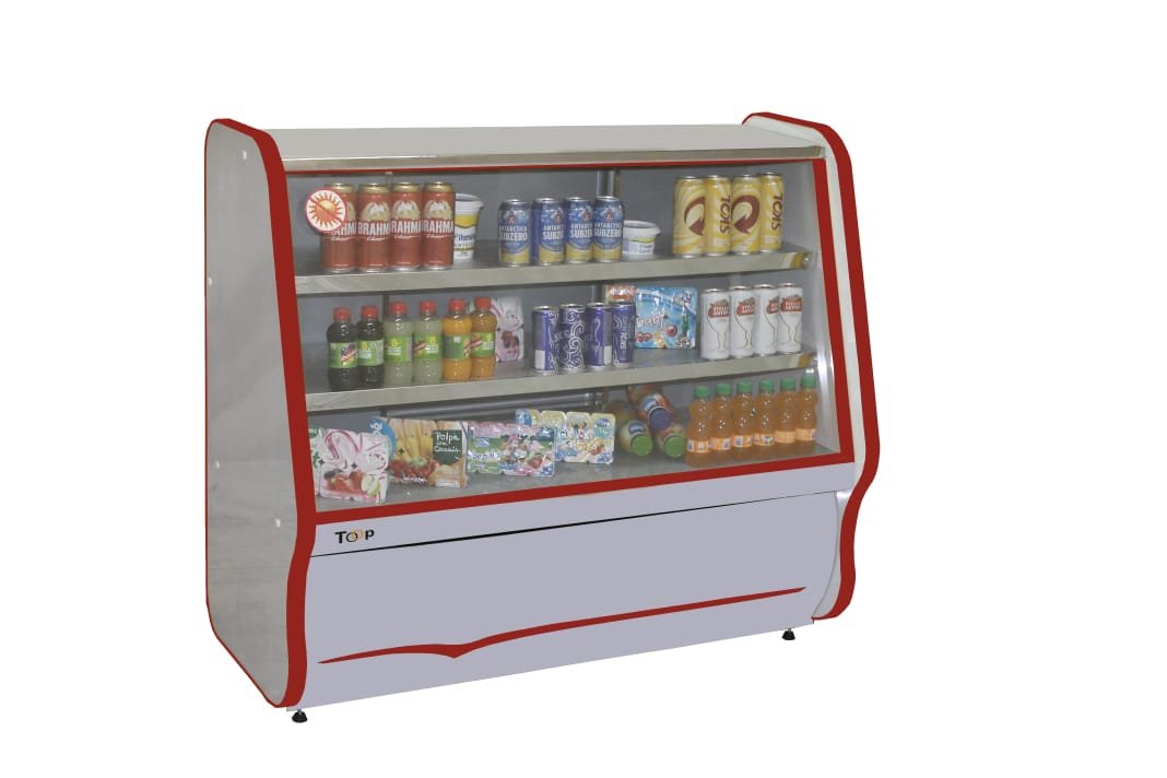Balcão Refrigerado Comercial Toop para bebidas e laticínios Vermelho 125cm 220v