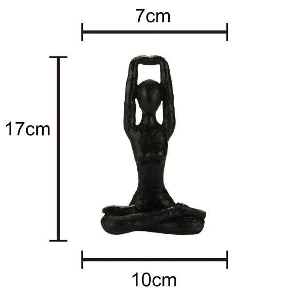 Figura Decorativa Em Resina Yoga Preta - 4