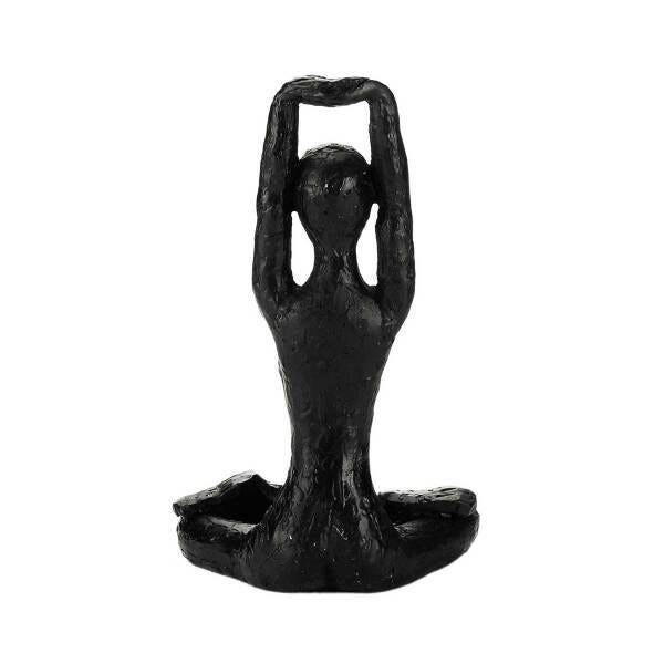 Figura Decorativa Em Resina Yoga Preta - 2