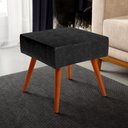 Ver imagem 2 de Kit 02 Puffs Banqueta Decorativa Com Pés Palito Lívia W01 Couríssimo Preto Brilho - Lyam Decor