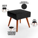 Ver imagem 4 de Kit 02 Puffs Banqueta Decorativa Com Pés Palito Lívia W01 Couríssimo Preto Brilho - Lyam Decor