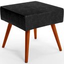 Ver imagem 3 de Kit 02 Puffs Banqueta Decorativa Com Pés Palito Lívia W01 Couríssimo Preto Brilho - Lyam Decor
