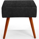 Ver imagem 6 de Kit 02 Puffs Banqueta Decorativa Com Pés Palito Lívia W01 Couríssimo Preto Brilho - Lyam Decor