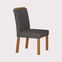 Ver imagem 2 de Conjunto Sala de Jantar Sofia 1,80m Tampo Vidro Off com 6 Cadeiras Jade Cinamomo/Joli Chumbo