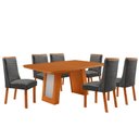 Ver imagem 2 de Mesa de Jantar Carolina 180cm Tampo MDF Base Detalhe Off Laminado Canto Copo com 6 Cadeiras Carolina