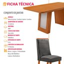 Ver imagem 7 de Mesa de Jantar Carolina 180cm Tampo MDF Base Detalhe Off Laminado Canto Copo com 6 Cadeiras Carolina