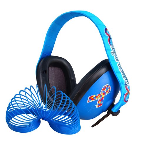 Abafador de Ruidos para Autistas Azul 12 Db Arco Blue + Brinquedo Mola Cognitiva