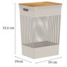 Cestos de Roupa Grid com Tampa em Bambu:bege - 4