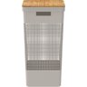 Cestos de Roupa Grid com Tampa em Bambu:bege - 3