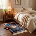 Ver imagem 5 de Tapete Persa Iraniano Azul Ideal para Hall de Entrada e Quarto 0,50x0,85cm