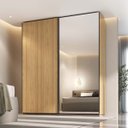 Ver imagem 1 de Guarda Roupa Creta em Mdf 199,9x230cm 2 Portas com Espelho Olmo 1215