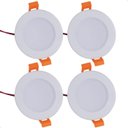 Ver imagem 1 de Kit 4 Plafon Painel Led Redondo Embutir 3w 7000k Lorben