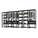 Ver imagem 2 de Closet Aberto Modulado Arara Organizadora com Cabideiro 405cm Allegra Multimóveis Mp4391 Preto