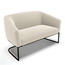 Ver imagem 3 de Sofá Namoradeira e 2 Poltronas Base Industrial Preto Stella Bouclê Bege D03 - D'Rossi
