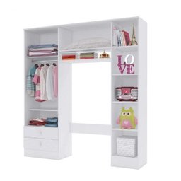 Guarda-Roupa Infantil 5 Portas 2 Gavetas Bambini Espresso Móveis - 2