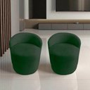 Ver mais imagens de Kit 2 Poltronas Decorativa Yara Orgânica Veludo Verde