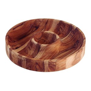 Petisqueira Churrasco Tramontina Fundo Central em Madeira Acabamento em Óleo Mineral 31,5x31,5 Cm