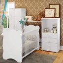 Ver imagem 3 de Guarda-Roupa de Bebê 2 Portas 4 Gavetas Baixinho Espresso Móveis Branco