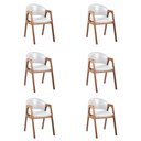 Ver imagem 1 de Kit 6 Cadeiras Decorativa Sala de Jantar Luxo Larissa Facto Branco - Mozzelar