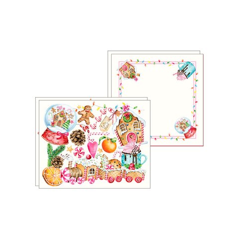Kit Jogo Americano + Guardanapo Doces Fundo Branco - 2 Peças