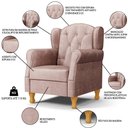 Ver imagem 3 de Kit 02 Poltronas de Amamentação e Descanso Pés Madeira Lucy P04 Veludo Rosê - Mpozenato