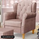 Ver imagem 2 de Kit 02 Poltronas de Amamentação e Descanso Pés Madeira Lucy P04 Veludo Rosê - Mpozenato