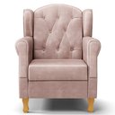 Ver imagem 5 de Kit 02 Poltronas de Amamentação e Descanso Pés Madeira Lucy P04 Veludo Rosê - Mpozenato