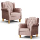 Ver imagem 1 de Kit 02 Poltronas de Amamentação e Descanso Pés Madeira Lucy P04 Veludo Rosê - Mpozenato