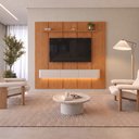 Ver imagem 1 de Conjunto Painel Dominus + Nicho Union Nicho Off White 3 Gavetas com LED Mavaular